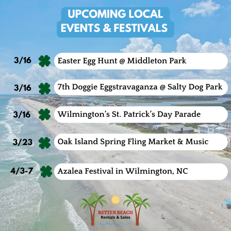 Need something to do in the upcoming weeks? Look no further! Easter and Spring activities are ramping up here at the coast.🍀🌷🐇🐣 Book your next vacation rental just in time to experience all that this area has to offer!